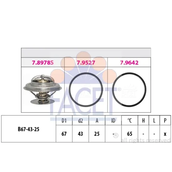 TERMOSTAT (65°) / (CONTALI) ACTROS MP2-MP3 1841-1843-1844 / ATEGO / AXOR ECONIC / MK-NG-LK SERI / LN2 LP O301 - O305