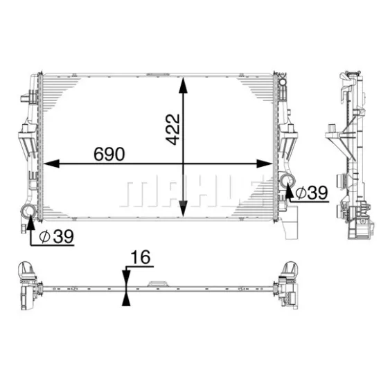 MOTOR SU RADYATORU (KALINLIK: 16mm) VITO W447 14>