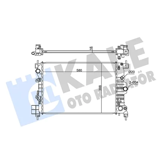 SU RADYATORU BRAZING (OPEL MOKKA/MOKKA X 12=/ - CHEVROLET AVEO 11=/ 1.6 (MT) [580X388X16]