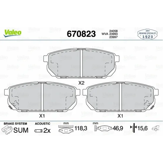 BALATA FREN ARKA-(KIA: SORENTO 02>10 )WVA23763