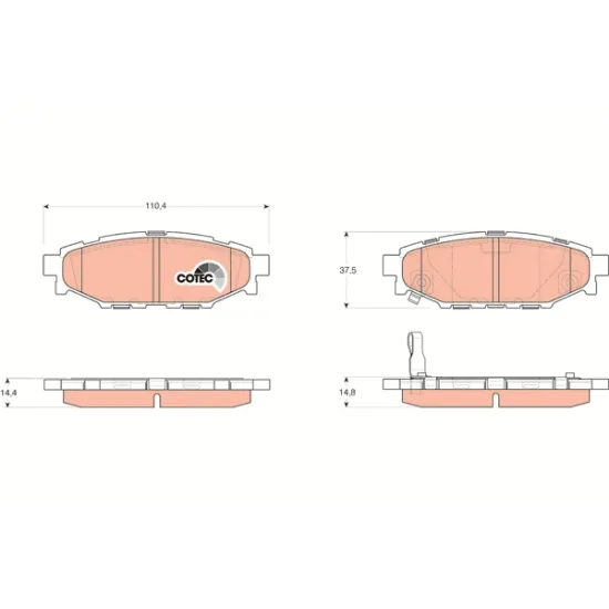 BALATA FREN ARKA-(SUBARU IMPREZA 08/12/FORESTER 09/12/LEGACY 03/11/OUTBACK 03/11 /BRZ 2.0 12-// / XV 1.6-2.0 12-// )