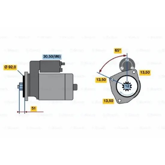 MARS MOTORU 24V 5,5KW 12D YM SCANIA P230 P270 P310 AXOR 1840 DAF 95XF 105XF 85CF