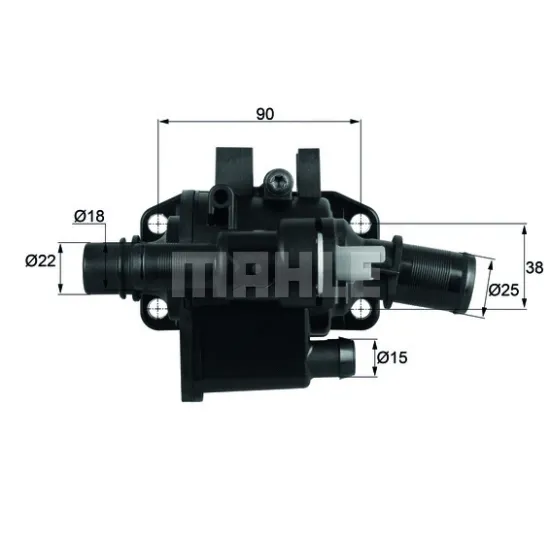 TERMOSTAT GÖVDE ( FORD FİESTA 1.4TDCİ 02- )( PEUGEOT 107 - 206 - 207 - 307 - 1007 - BIPPER 1.4 HDI)