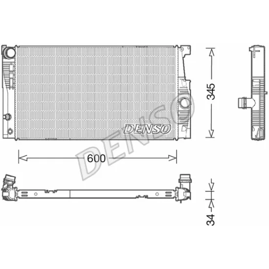 SU RADYATORU  BMW BMW 5 F10-F11 520I 528I 11-17 AT BRAZING 600×338×32