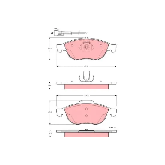 FREN BALATASI ON ( ALFA ROMEO 147 1.6 1.9JTD 2.0 ALFA ROMEO 156 1.6 1.8 )