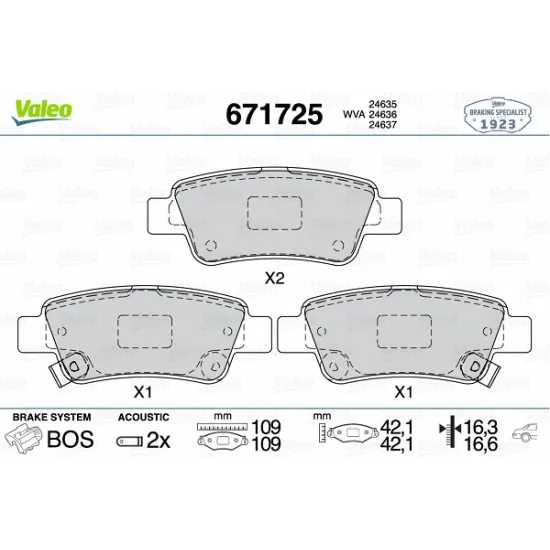 FREN BALATA ARKA (HONDA CRV 07/11 2.0 I-VTEC R20A - 2.2 DIZEL // CRV 12/ R20A 2.0 BENZINLI / CRV 12/ 1.6 DIZEL )