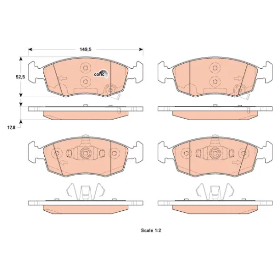 FREN BALATASI ON ( FIAT PANDA 312 0.9-1.2-1.3JTD 02/12-LANCIA YPSILON 11- )