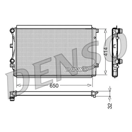 SU RADYATORU (VW CADDY 04-11 GOLF 04-09 PASSAT 06-15 AUDI A3 04-08 SEAT LEON 06-13)