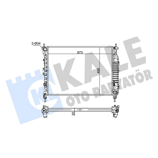 SU RADYATÖRÜ BRAZING (OPEL ANTARA 2.2CDTI 10 / 15 - CHEVROLET CAPTIVA 2.0/2.2D 4WD 11=/ (MT) [670X500X32]