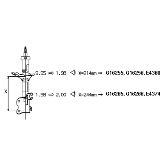 AMORTISOR ON SOL NISSAN ALMERA 98-00 GAZLI