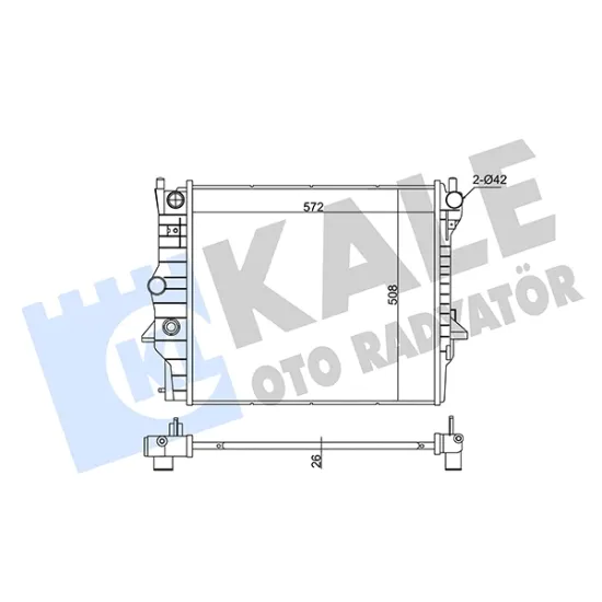 SU RADYATORU BRAZING (JAGUAR S-TYPE 99 / 07 , XF 08 / 15 , XJ 03 / 09 3.0 4.0 4.2 (AT) (AC/NAC) [572X508X26]