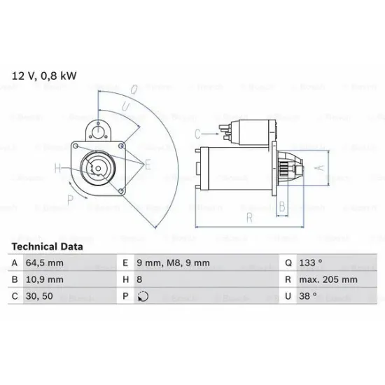 MARS MOTORU 12V 0,8KW 8DIS MARELLI TIP DOBLO PALIO WEEKEND PUNTO