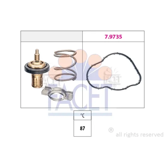 TERMOSTAT 87 °C QASHQAI J11 CAPTUR CLIO IV KANGOO MEGANE III 1.5DCI , X117 15>18 W176 12>18 W246 13>18 C117 13>18