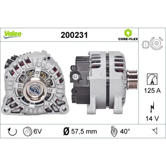 ALTERNATOR KMP PRT-BRL-206-307-407-C4-C5 1.6i-1.4hdi *U.K****