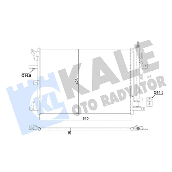 KLIMA RADYATORU KONDENSER (VOLVO XC90 I 2.5T T6 3.2 V8 D3 D5 02 / 14 KURUTUCU ILE BRAZING [590X426X16]