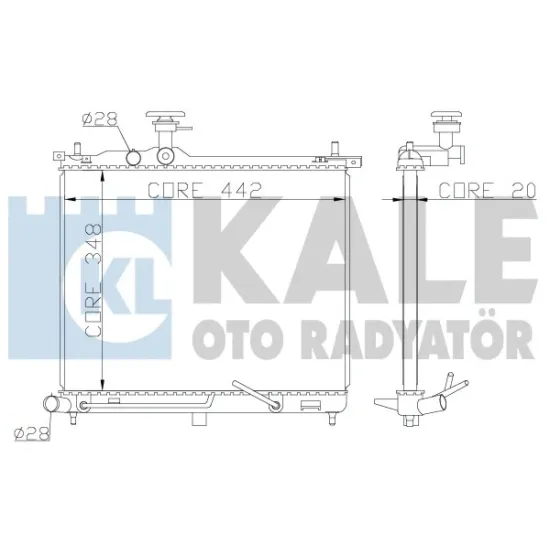 MOTOR SU RADYATORU HYUNDAI I10 1.1 08-/ OTOMATIK 348×442×20