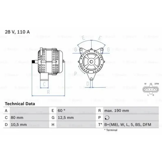 SARJ DINAMOSU ALTERNATÖR 28V 110A MAN TGA TGA 18.430 D2066 04>