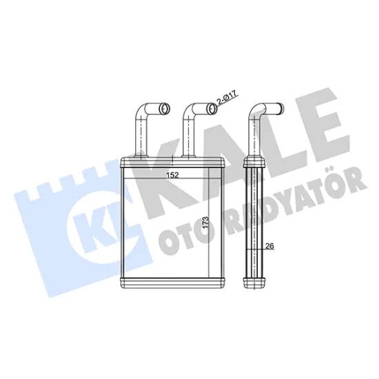 KALORİFER RADYATORU (BRAZING)-(KIA PREGIO 95/04)173×152x26