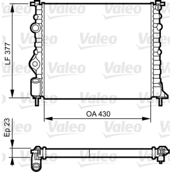 RADYATOR SU KLIMASIZ MEKANIK ( RENAULT CLIO II / KANGOO MEGANE 1.4 1.6 DACIA LOGAN 1.4 1.6 )