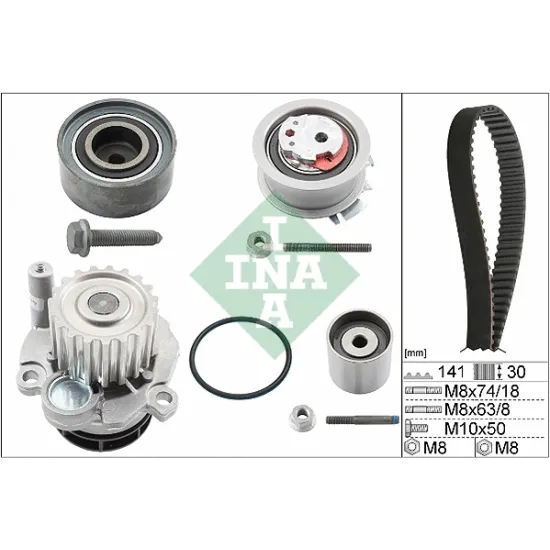 TRIGER GERGI SETI+SU POMPASI ( VW PASSAT 2.0 TDI 05-10 / AUDI A3 03-13 / A4 04-08 / A6 04-11 2.0 TDI ) AZV-BKD-BKP-BLB-BRE