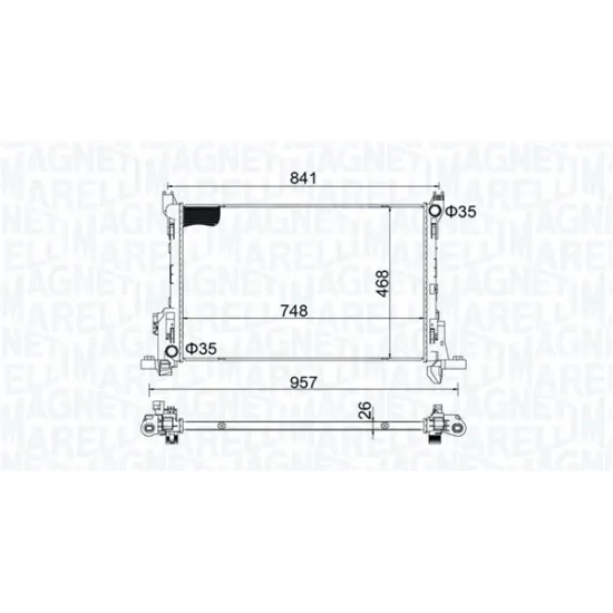 SU RADYATORU BRAZING 26mm FIN 5.5mm (RENAULT TRAFIC III 1.6DCI 14- /OPEL VIVARO B 1.6 CDTI 14- )