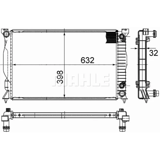 SU RADYATORU (AUDI A4 1.6 1.8 2.0 02- / SEAT EXEO ) 8MK376766-264