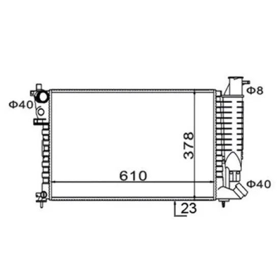 MOTOR SU RADYATORU P306 XSARA 93 97 1,8 1,6I KLIMALI OLCU: (377,5×610×23)