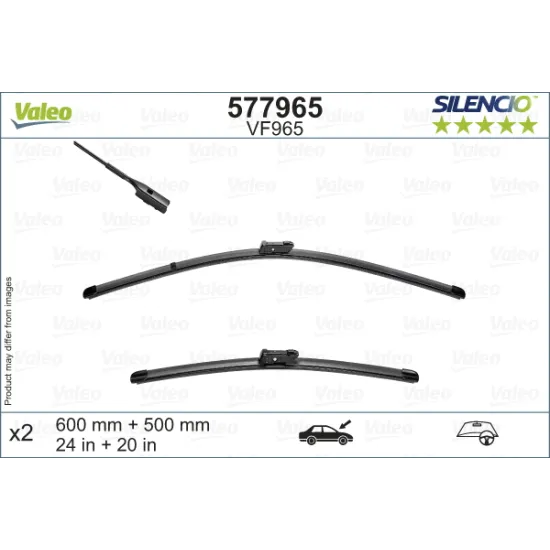 Valeo Silencio VF965 (X2) (600+500mm) (ÖN) VOLVO XC40 (536)