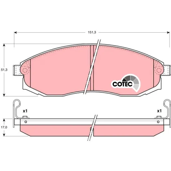 BALATA FREN ON-(NISSAN MAXIMA 96/00 MITSUBISHI L200 02/06 2WD)