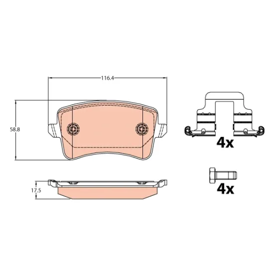 ARKA FREN BALATASI-300X12 (AUDI A4 08-16 A5 08-17 Q5 09-17)