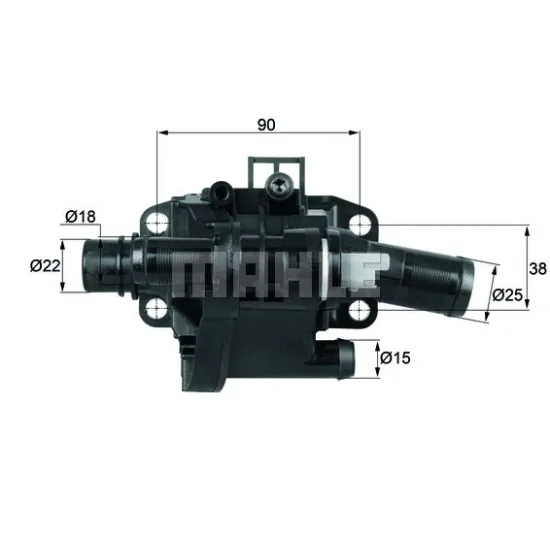 TERMOSTAT 83°C PLASTIK GOVDELI MUSURLU (PEUGEOT PARTNER 1.6HDI -13)