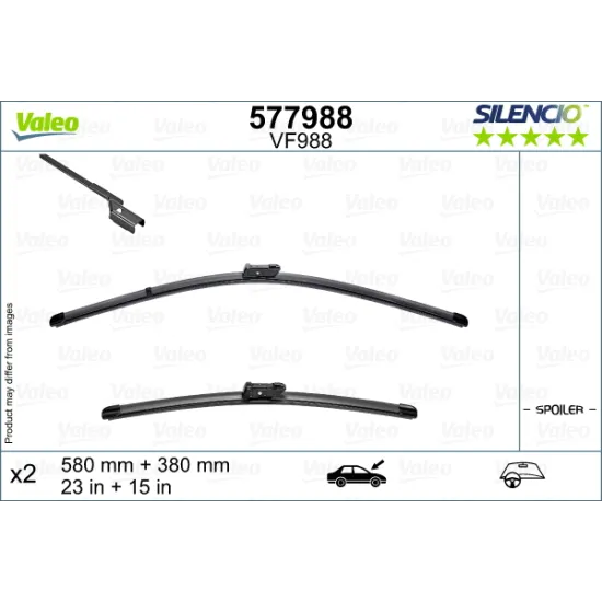 Valeo Silencio X-TRM Flat Blade VM988 (X2) (530+475 mm) NISSAN Juke (P13A) (12.2019/)