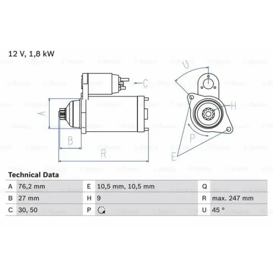 MARS MOTORU 12V DIS SAYISI 9 CADDY PICK UP 97>01 FELICIA 95>01 1.9D