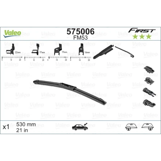 Valeo First MULTIconnection Flat Blade FM53 (X1) (530 mm)