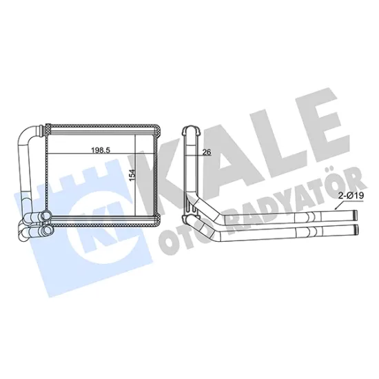 KALORİFER RADYATORU BRAZING (HYUNDAI ACCENT BLUE 2011/ /KIA RIO 2012/)193×157X26