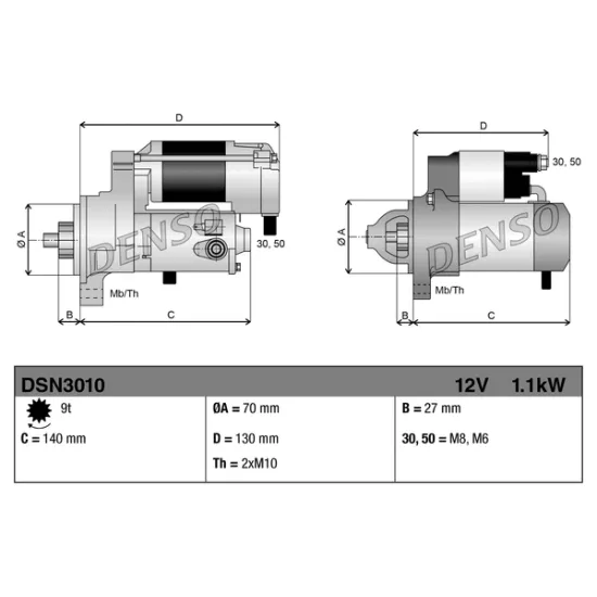 MARS MOTORU MERCEDES (12V 1,1KW 9 DIS) W203 02/07 S203 02/07 CL203 02/08 W204 07/14 S204 07/14 SPRINTER 216 316 516 08/