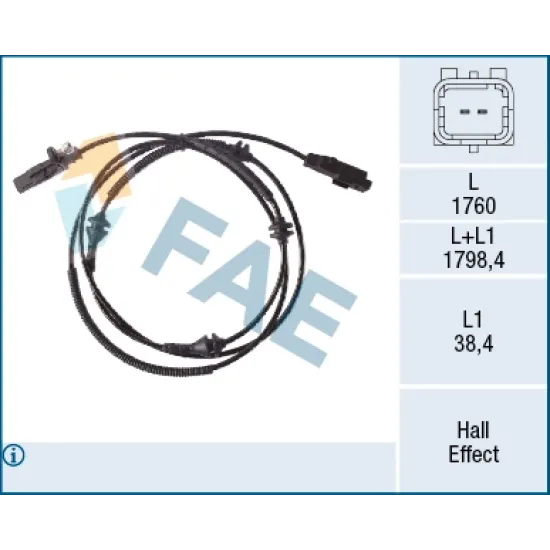 ARKA ABS SENSORU P407 C5 III C6 3,0 V6 / 2,2HDI / 2,7HDI / 1,8 / 2,0 / 1,6HDI / 2,0HDI 04>