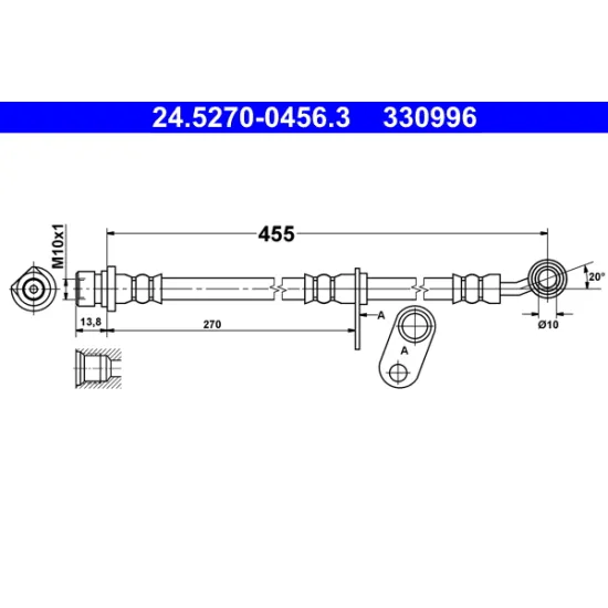 FREN HORTUMU SAG ON (HONDA ACCORD VII / TOURER 03-08)