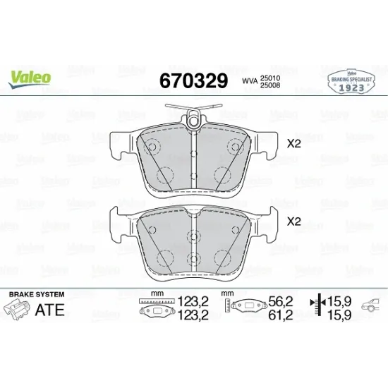 ARKA FREN BALATASI- (GOLF 13-20 AUDI A3 13-20 SEAT LEON 17-20)