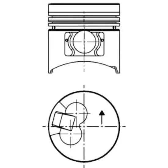 PISTON+SEGMAN 2-4 / 91,10 X 2,5 X 2 X 4 2-4 - 73-78 KW - 99PS/106PS - D4BH-D4BF - STD