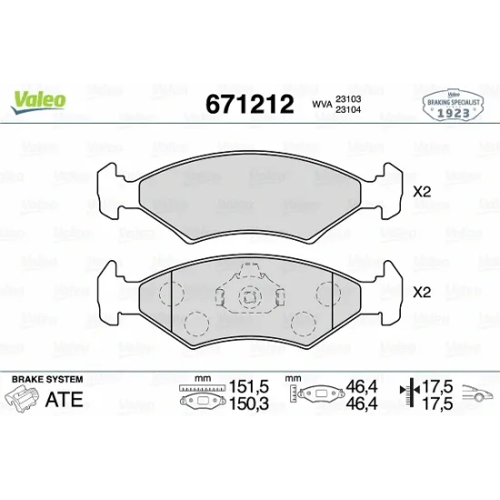 FREN BALATASI ÖN FORD FIESTA/FUSION/MAZDA -ABS 96-02-