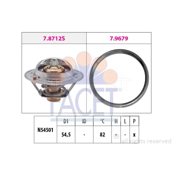 TERMOSTAT 82° C CONTALI RENAULT CLIO III,IV MEGANE III,IV FLUENCE DACIA DUSTER, LODGY NISSAN MICRA III,IV NOTE JUKE 1.2 1.5dCI 1.6 2.0