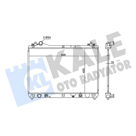 SU RADYATÖRÜ BRAZING (SUZUKI GRAND VITARA II 2.0 05 / 11 , 2.4 09 / 15 (MT) 450×798X16