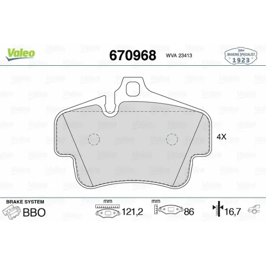 FREN BALATASI ARKA PORSCHE 911 04- 911 TURBO 04-05 BOXSTER 06-