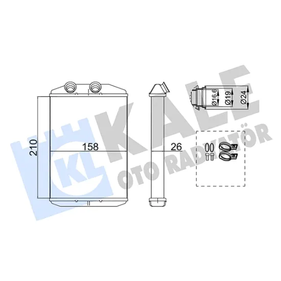 KALORIFER RADYATÖRÜ BRAZING 204X155X26