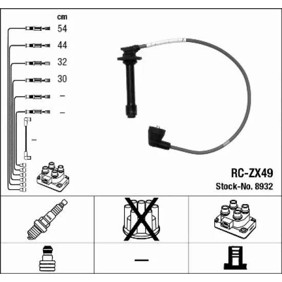 ATESLEME KABLO SETI RC-ZX49 (MAZDA 626 1.8 /2.0 97-02)