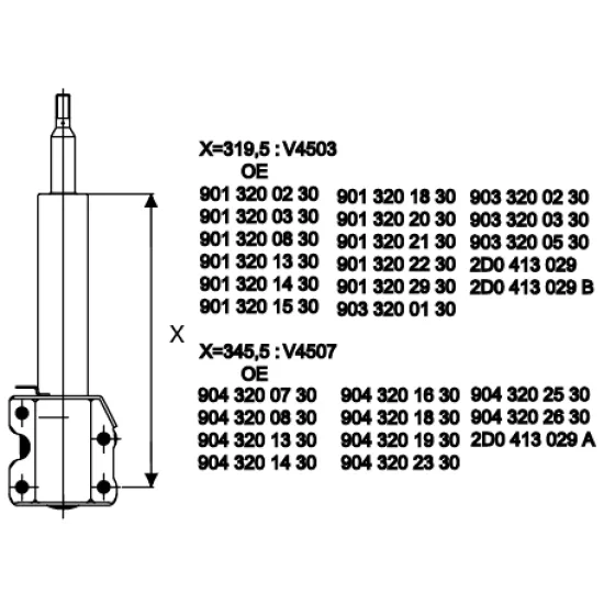 AMORTISOR ON-(VW LT35 VOLT 97/07 ) ( MERCEDES SPRINTER 95-06 )