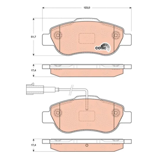 FREN BALATASI ON-(FIAT FIORINO 1.3JTD 1.4 08//500 08/13 1.3JTD-1.4 )