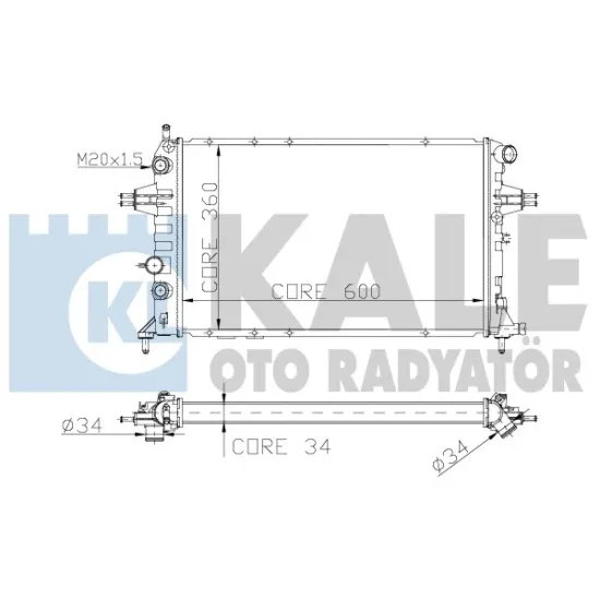 SU RADYATORU MEKANİK MAN. - ( OPEL ASTRA G ZAFIRA 1.4 1.6 1.8 2.0 98 )610×378X23