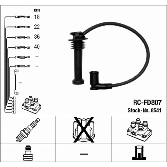 BUJİ KABLO TAKIM (FORD FOCUS/CMAX/FİESTA/MONDEO/BMAX 1.4-1.6 BENZ 98-) MAZDA 2 VOLVO C30-S40-V50